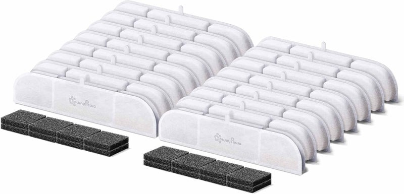 DownyPaws 16 Packs Replacement Filters for Battery Operated Cat Water Fountain DPWFP6 Fursink, 8 Months Set of Replacement Filters - Image 1
